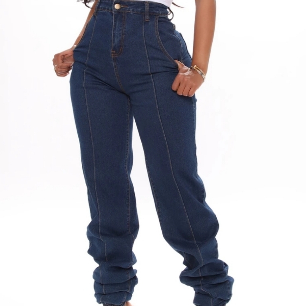 STACKED DENIM JOGGERS